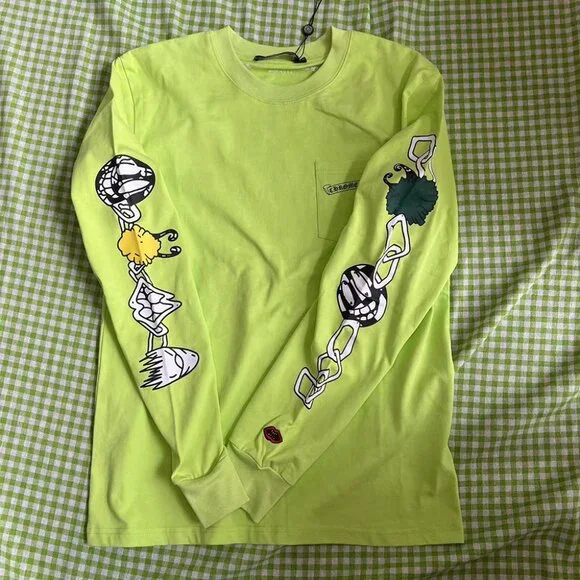 Chrome Hearts Lime Green Matty Boy Link L S T-shirt - Shirts